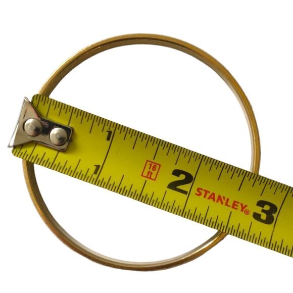 Vintage Gold Tone Bangle Bracelet EVOKE Brushed Stackable Bohemian Gypsy Hippie. - Picture 2 of 16